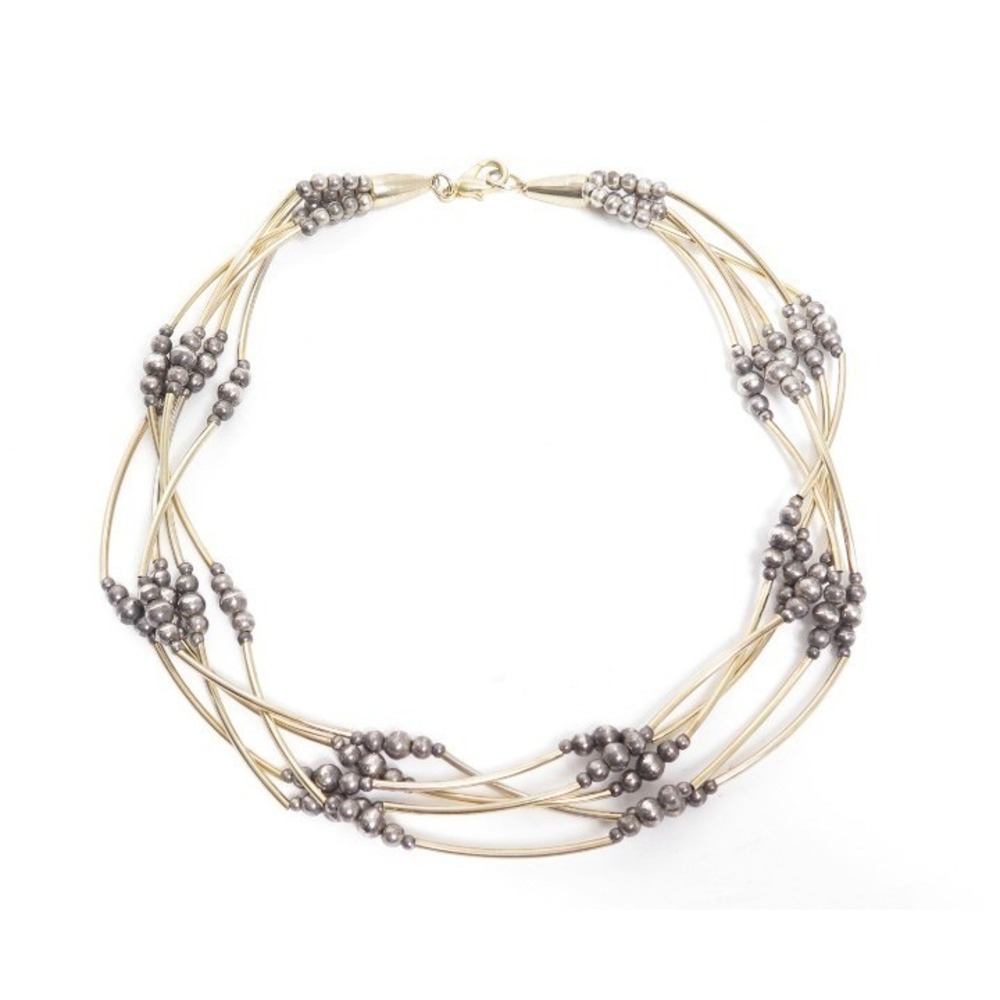5‎ Strand Two Toned Bead Necklace